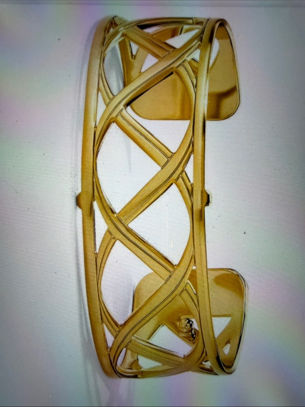 Brighton Christo Sydney Gold Cuff with Removable Black Leather insert